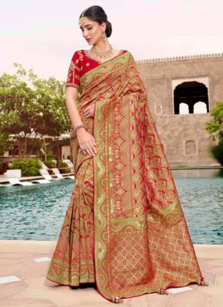 Red Colour Rutba Vol 2 Krishna Gokul New Latest Designer Festive Wear Silk Saree Collection 13414